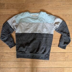 Women's Esstive Teal And Gray Long Sleeve Crew Neck Sweater Size Medium